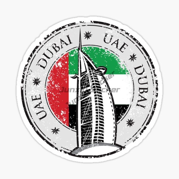 Car Accessories In Dubai - UAE Dubai Circular National Flag Emblem