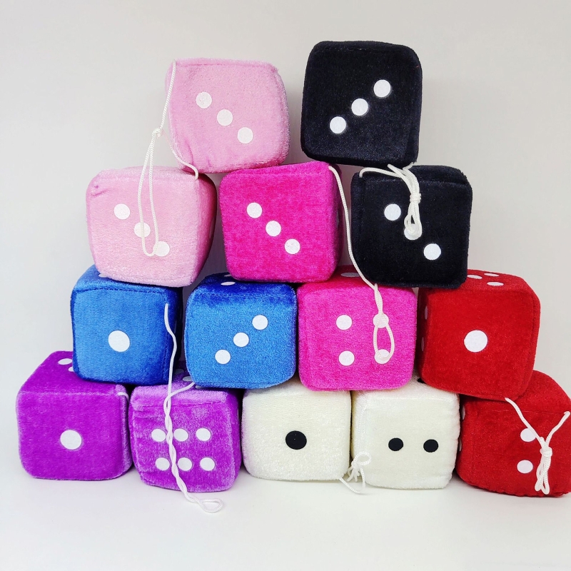 Car Accessories Must Have - Multicolor Plush Dices Car Hanging Pendant