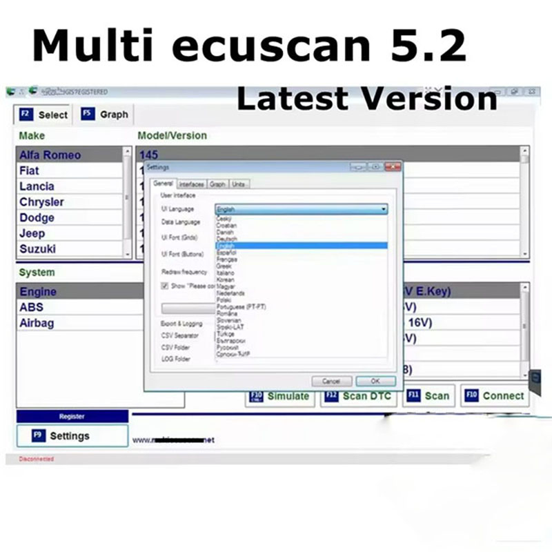 Latest Multiecuscan V5.2 Regis - Obd2 Scanner review and price
